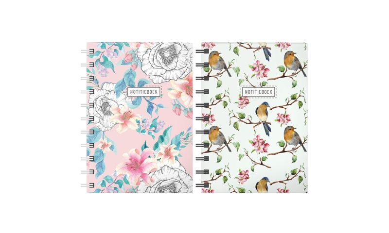 NOTITIEBOEK A5 SPIRAAL BIRDS &amp; GARDEN AS - 10 10 20 30 40 50 60 70 80 90 100 110 120 122 - 537348
