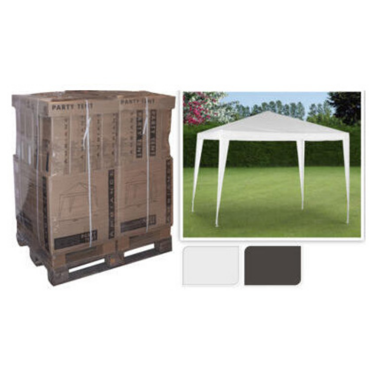 PARTYTENT PE 3 X 3 METER WIT OF TAUPE - 101 1974