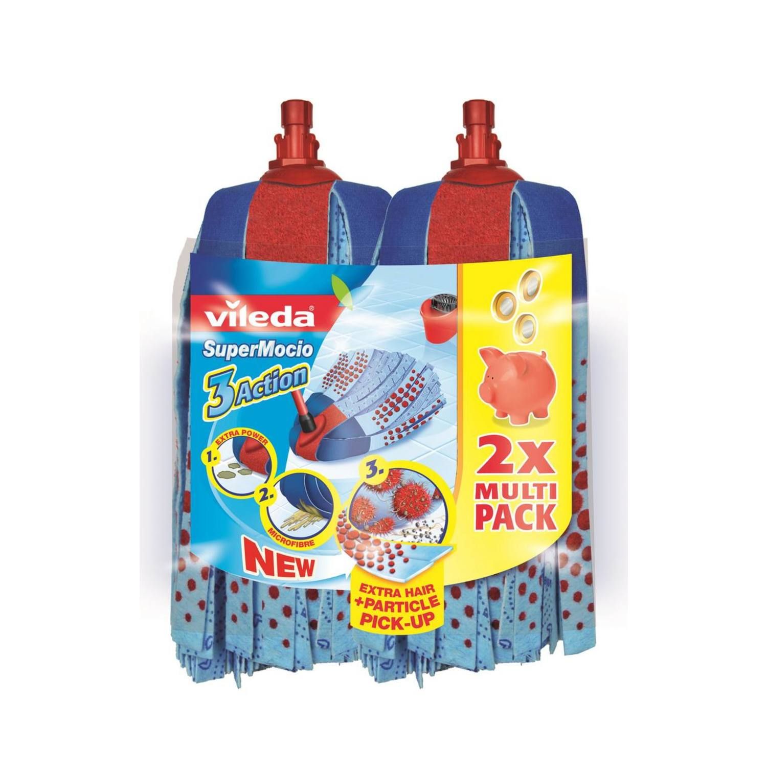 VILEDA SUPER MOCIO VERVANGING 2 ST BLAUW - 111 7593 - 242754