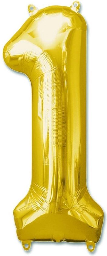 FOLIE OPBLAASCIJFER NR 1 GOUD 92 CM - 12 10 20 24 - 534997