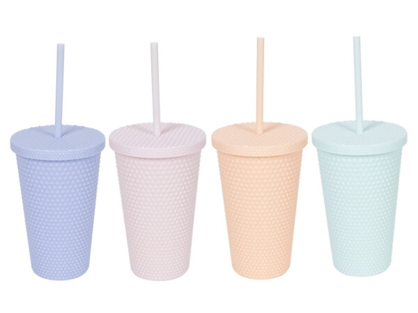 DRINKBEKER + DEKSEL DIAMOND 500ML+RIETJE - 12 10 20 27 - 534994