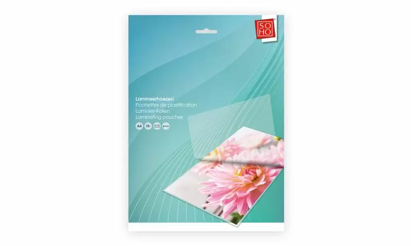 LAMINEERHOEZEN A4 25 stuks 2X125MIC SOHO - 12 10 20 30 40 43 - 534212