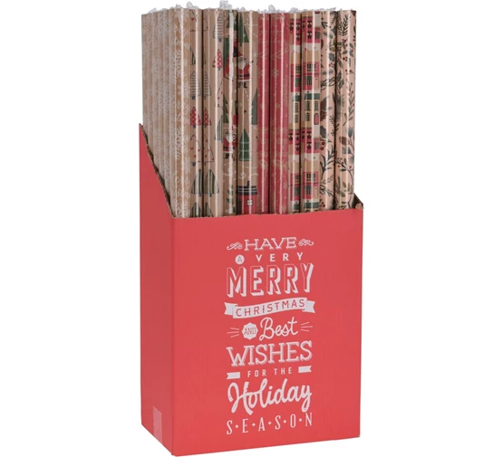 KADOPAPIER KERST 70x200cm 6 ass - 12 10 20 30 40 50 60 70 80 90 100 110 120 130 140 150 153 - 530879