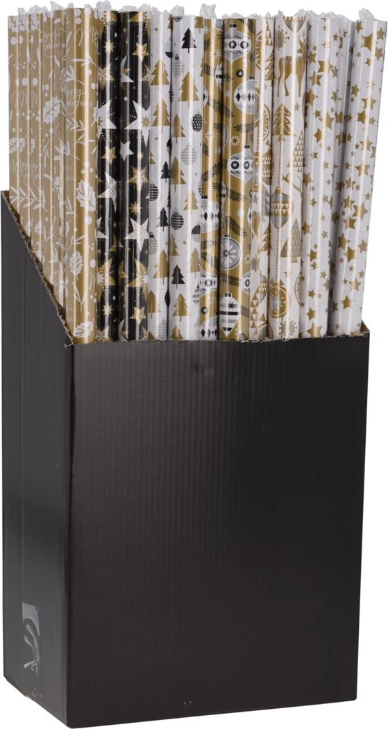 KADOPAPIER KERST 70x200cm 6 ASS - 12 10 20 30 40 50 60 70 80 90 100 110 120 130 140 150 154 - 530864