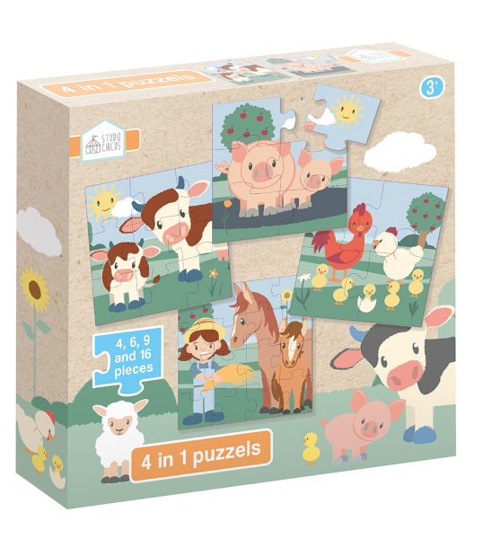 BOERDERIJ PUZZEL 4 IN 1 - 123 10 20 30 40 50 60 70 76 - 536050
