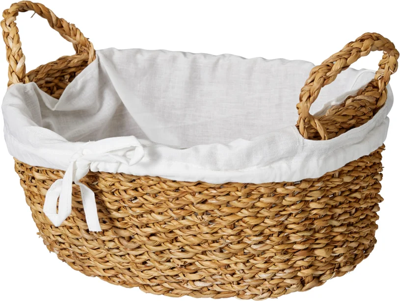 BROODMAND OVAAL 30 X20CM RIET + LINNEN - 14 10 20 30 34 - 500332