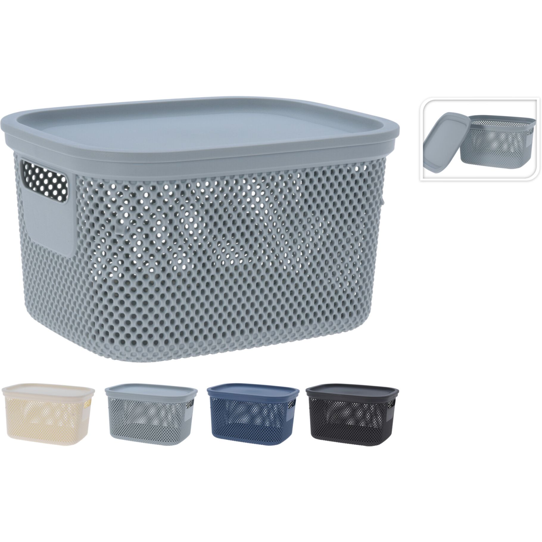 OPBERGBOX + DEKSEL 6 LITER 4 ASS KLEUR - 141 1705 - 533286