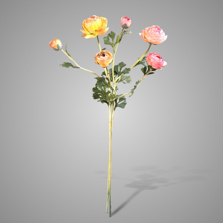 KUNSTBLOEM SORT RANUNCULUS ORANGE/PEACH - 16 4 - 0010539204