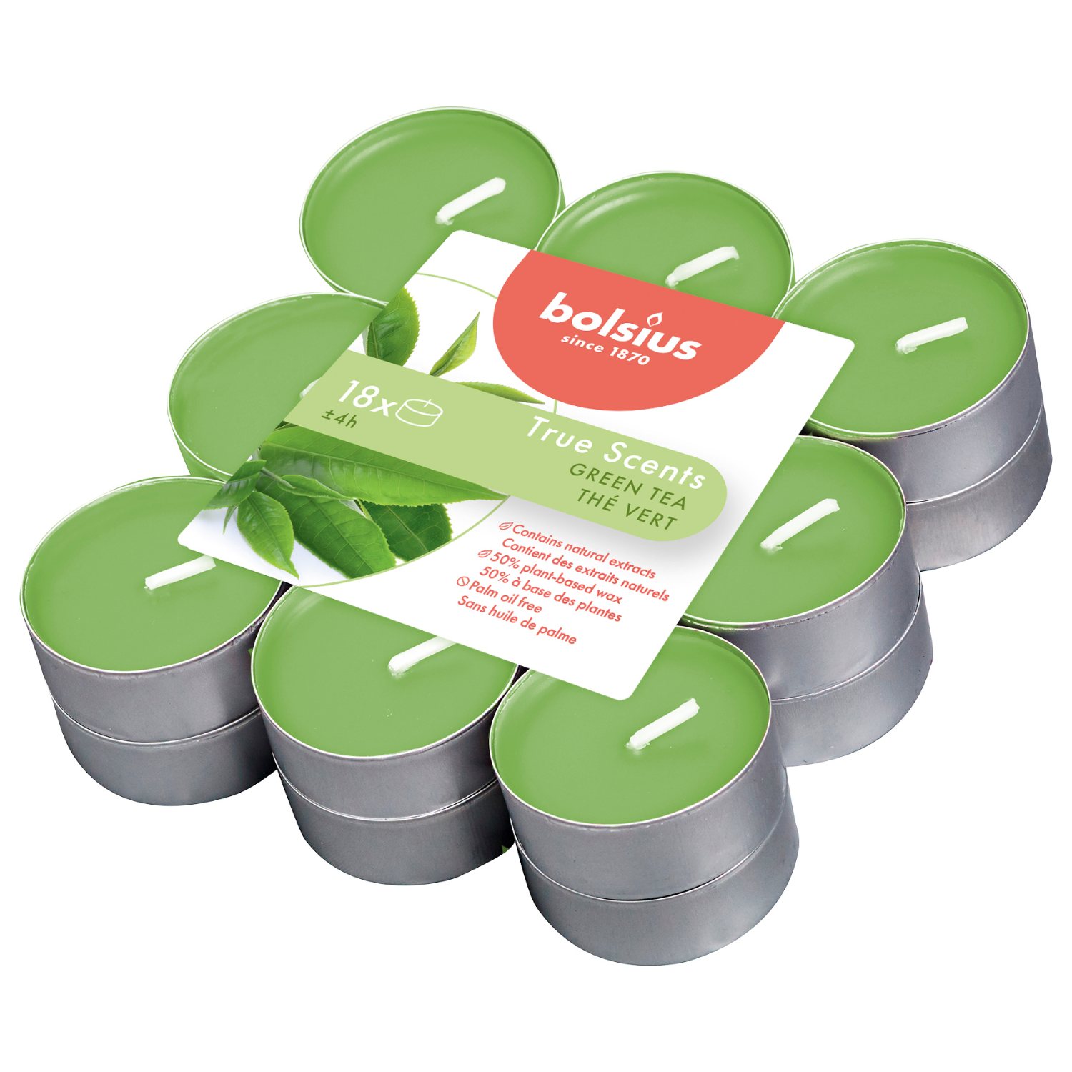 BOLSIUS GEURTHEELICHT GREAN TEA 18 STUKS - 160 1520 - 533199