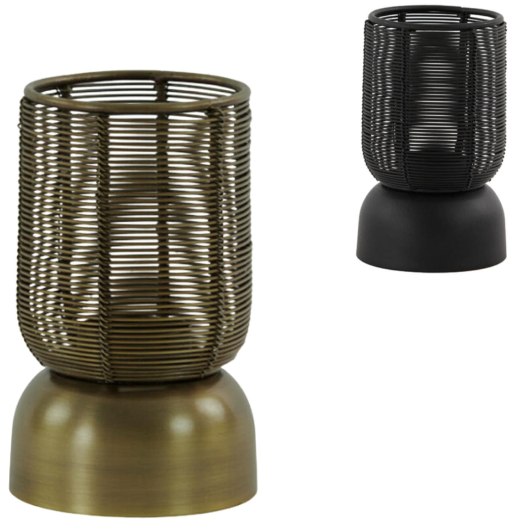 THEELICHTHOUDER ZWART & GOUD 15 CM - 161 8570 - 536418