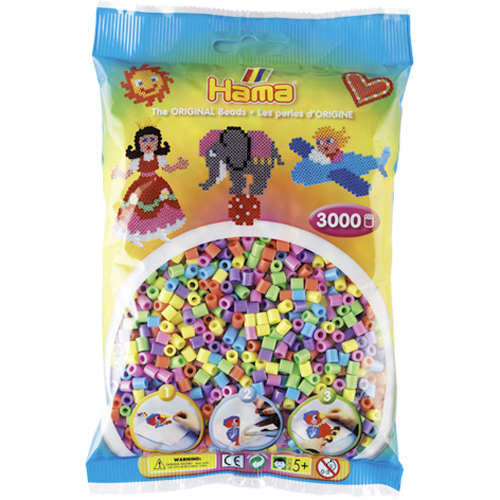 HAMA STRIJKKRALEN PASTEL 3000 STUKS - 267 0150 - 518190