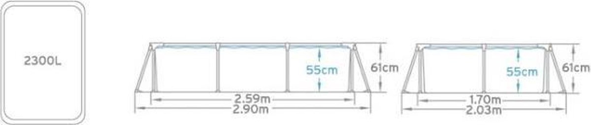 BESTWAY FRAMEBAD 259X170X61CM ZWEMBAD - 5278366 - 527836
