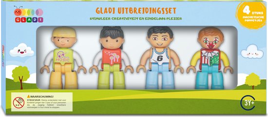 GLADI MAGNETIC POPPETJES UITBREIDING 4ST - 6 10 20 30 40 50 60 70 80 90 100 110 120 130 131 - 0010538591