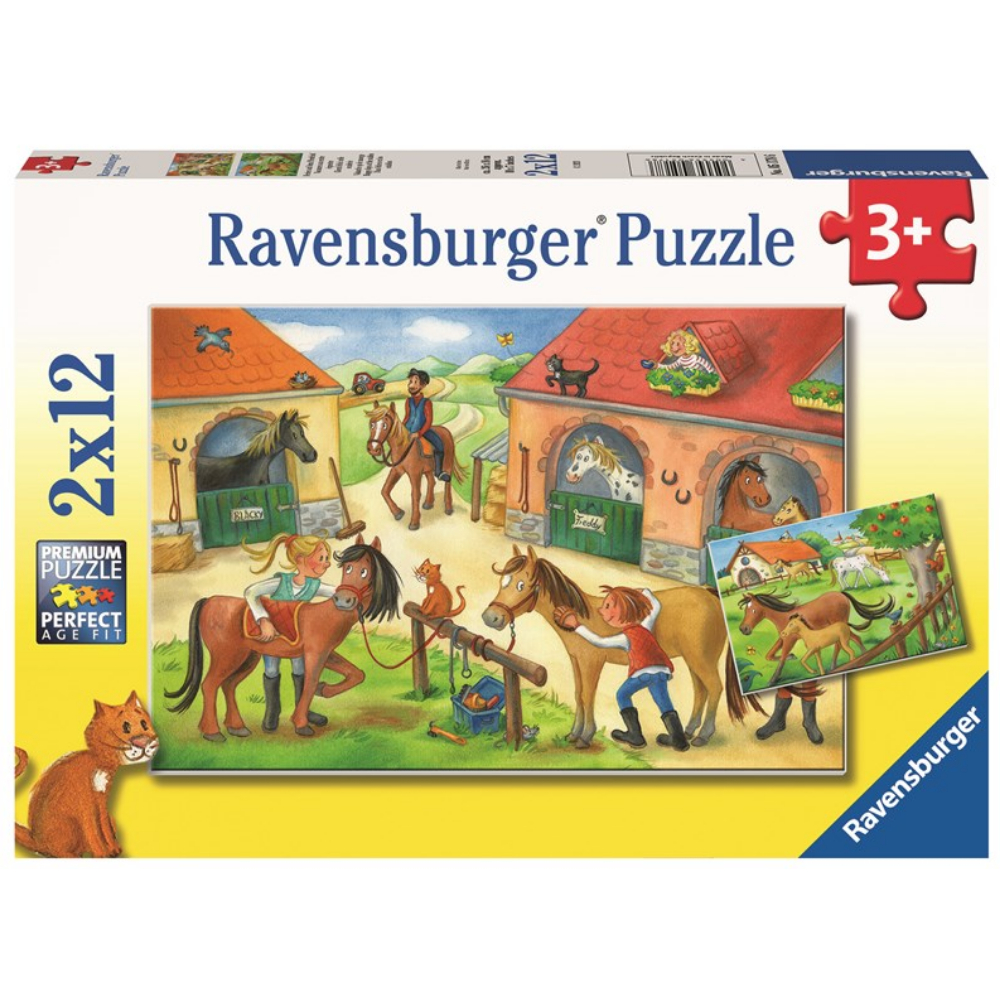 PUZZEL VAKANTIE OP MANEGE 2 X 12 STUKJES - 603 1786 - 526493