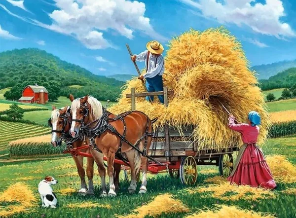 DIAMOND PAINTING PAARD EN WAGEN 50X40CM - 8 10 20 30 40 50 60 70 80 90 100 110 120 130 140 - 0010539432