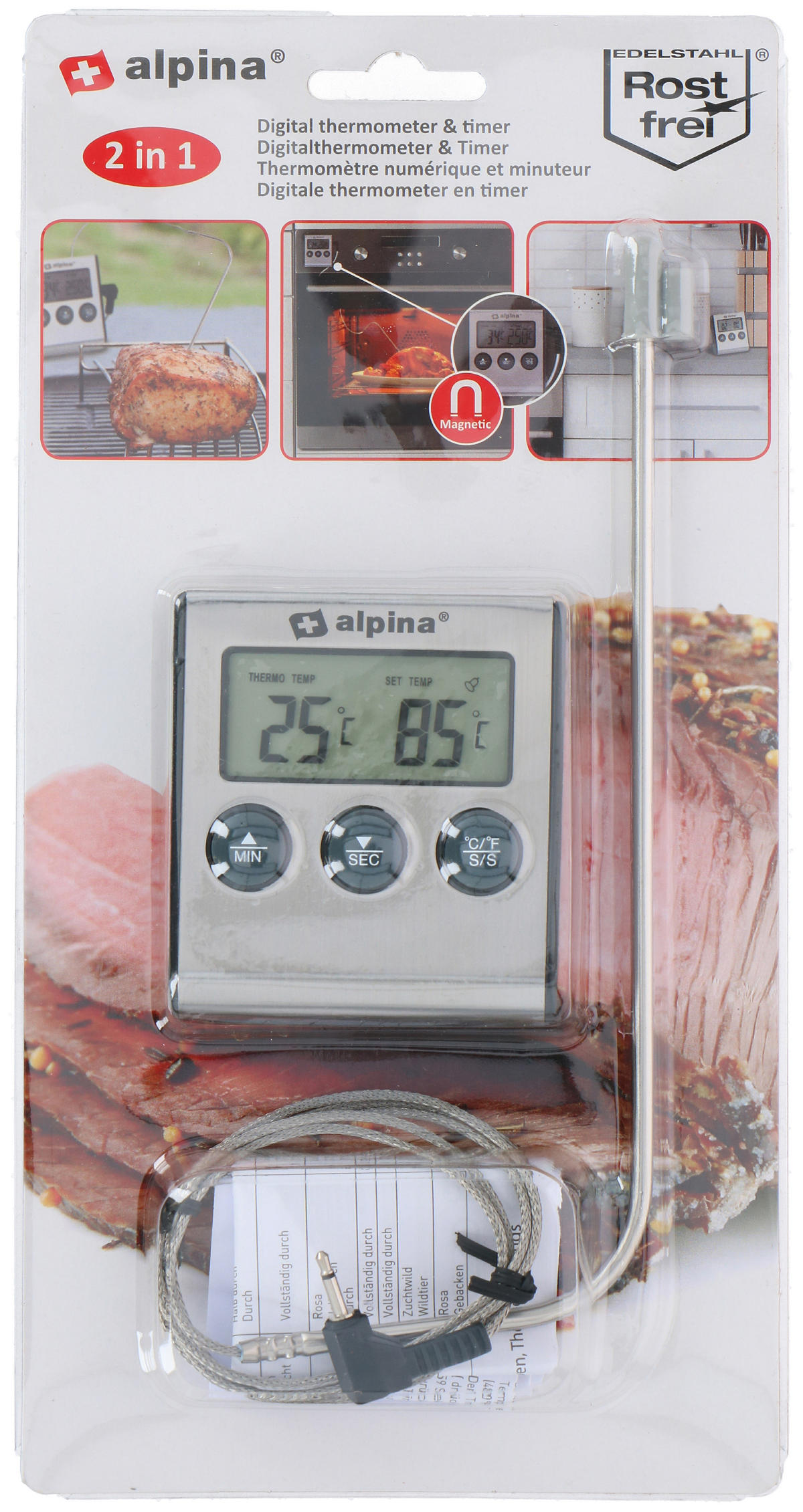 ALPINA THERMOMETER DIGITAAL MET TIMER - 8711252151403 - 0010538432