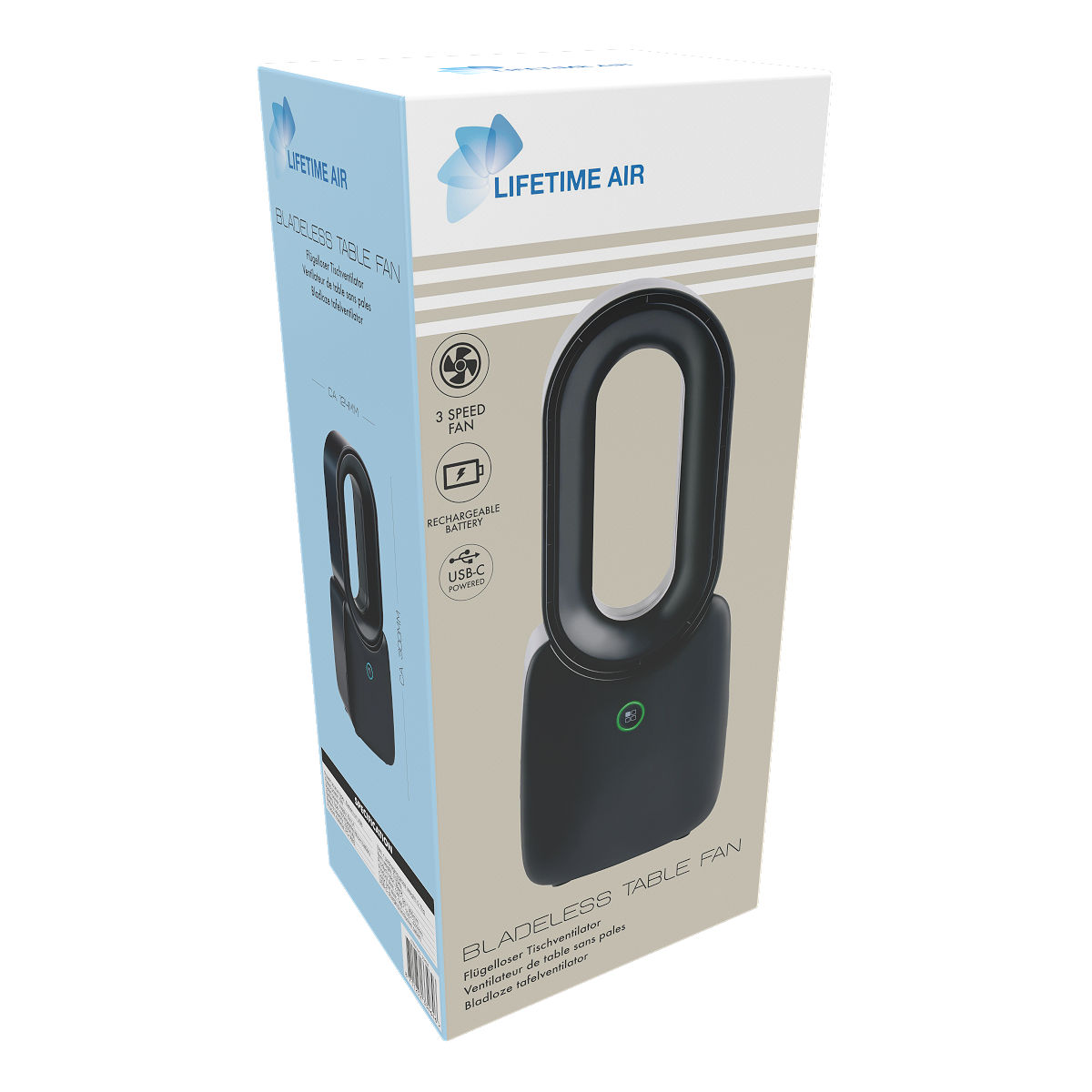 VENTILATOR LIFETIME BLADLOOS USB ZWART - 8711252334646 - 485428