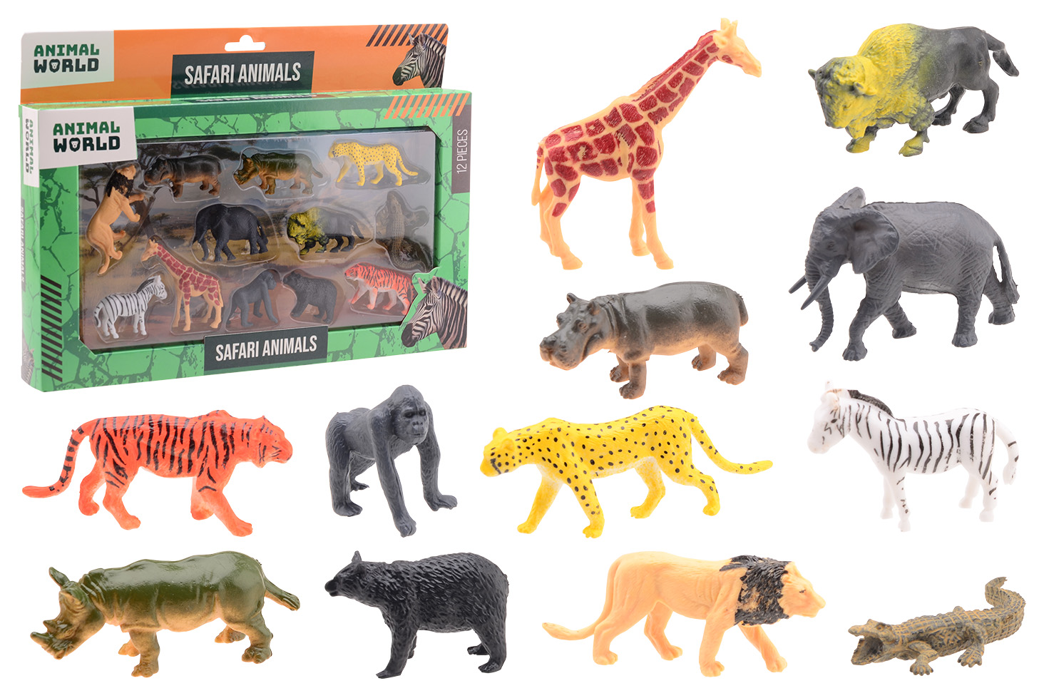 ANIMAL WORLD WILDE DIEREN SPEELSET 12 ST - 8711866262120 - 262097