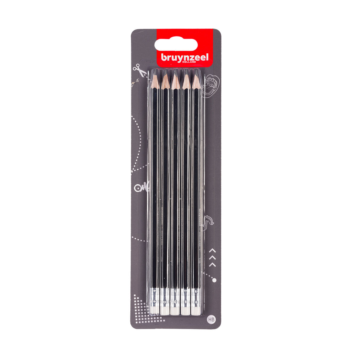 BRUYNZEEL GRAFIET POTLODEN HB + GUM - 8712079411848 - 514979