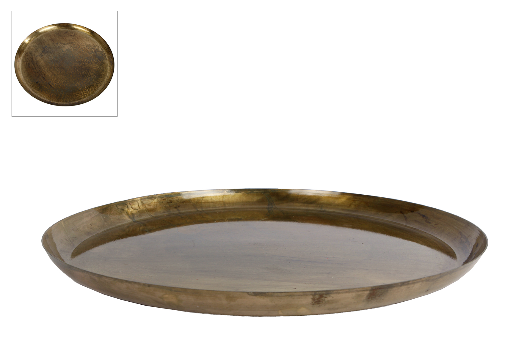 ONDERBORD LUCA 38 CM 2 ASS GOUD EN GROEN - 8713219433973 - 514935