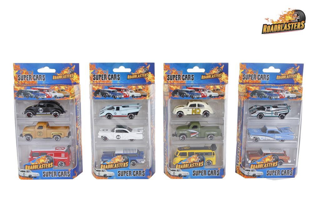 ROADBLASTERS DIE-CAST AUTO 7CM 3 STUKS - 8713219493410 - 0010548767