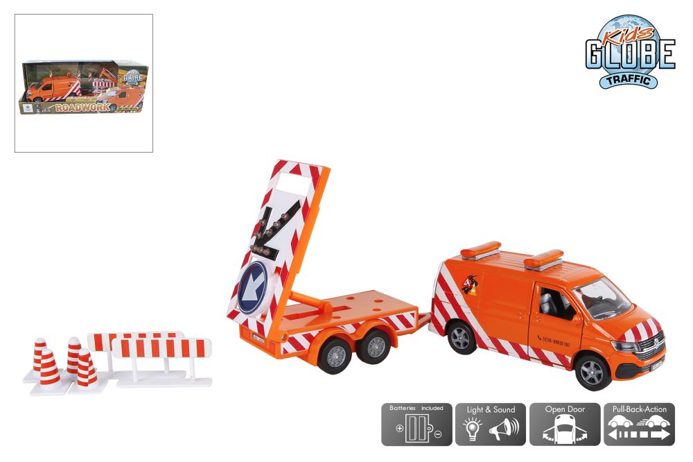 KIDSGLOBE VW TRANSPORTER PIJLWAGEN - 8713219505373 - 537639