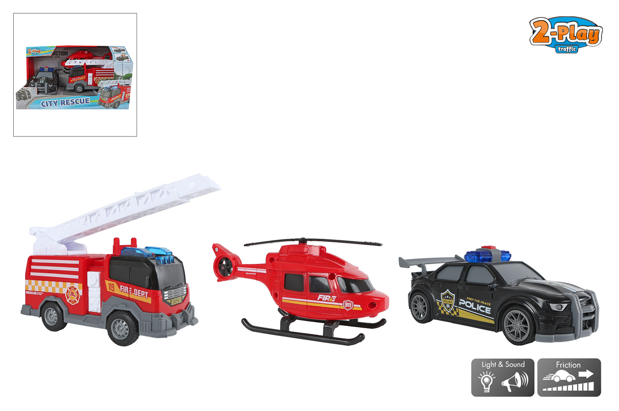 2-PLAY 3 HULPVOERTUIGEN FREE WHEEL LICHT - 8713219598382 - 0010554949