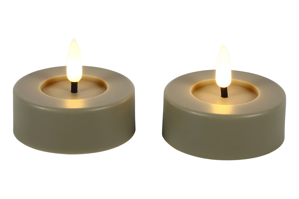 LED THEELICHT MAXI BEIGE 2 STUKS - 8718318121707 - 535997