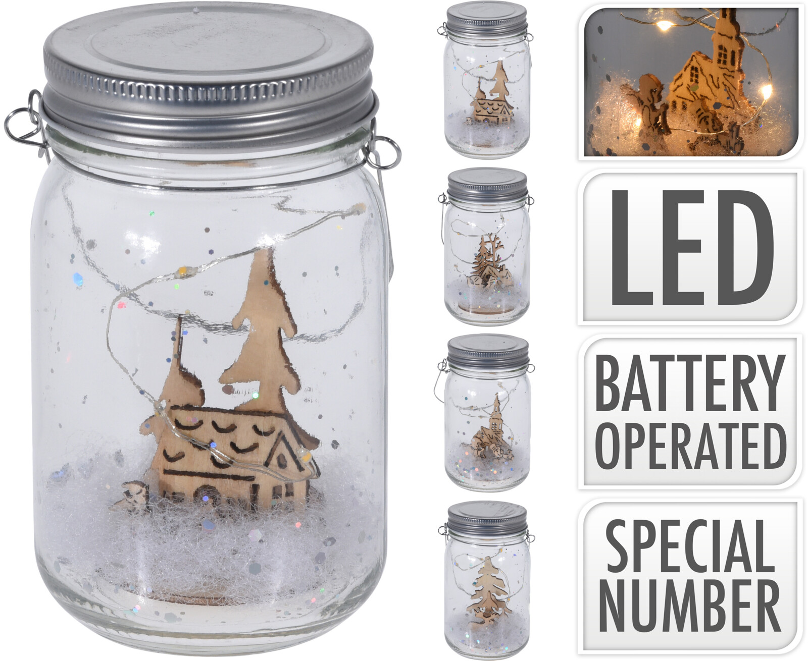 VERLICHTING 5 LED KERSTTAFEREEL IN POT - 8719987754678 - 327093