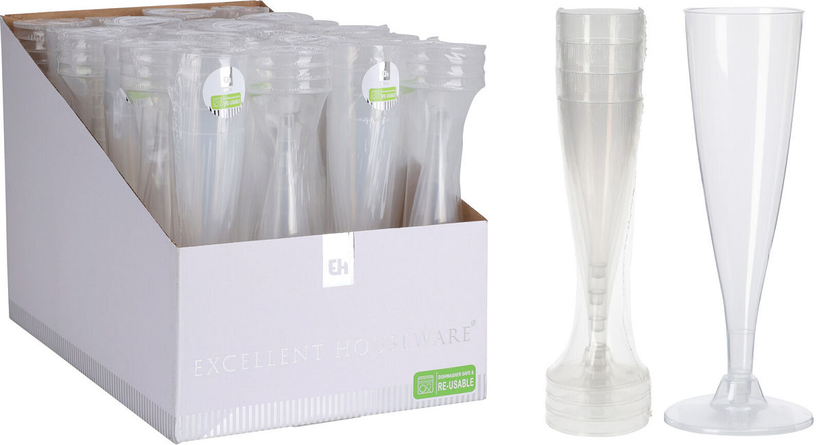 RE-USABLE CHAMPAGNE GLAS PP 130 ML 4 ST - 8720573264693 - 514559