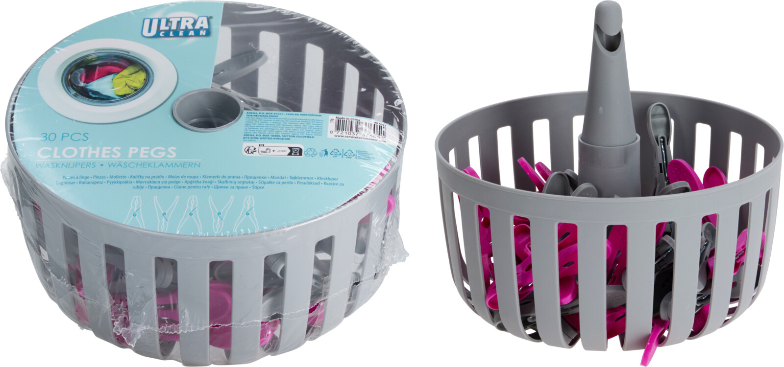 WASKNIJPERMANDJE INCLUSIEF 30 WASKNIJPER - 8721037376051 - 020715