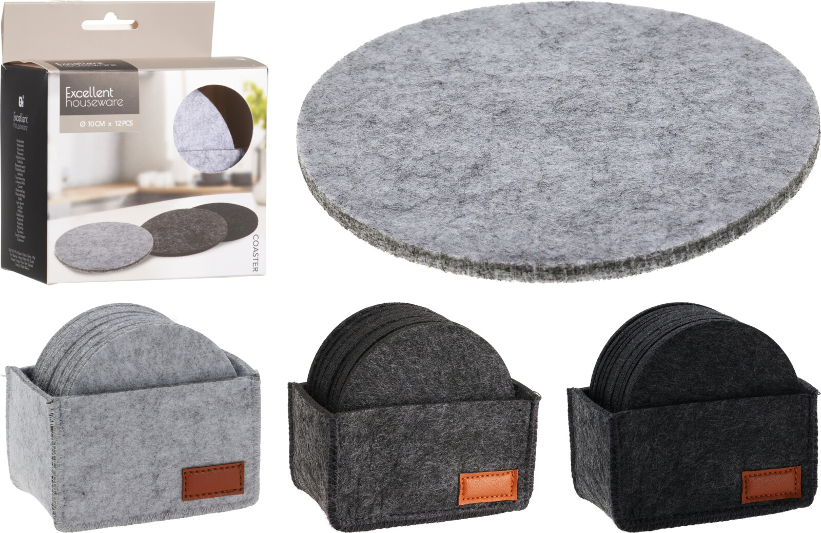 ONDERZETTERS SET VILT 10 CM 12 STUKS - 8721037489713 - 508476