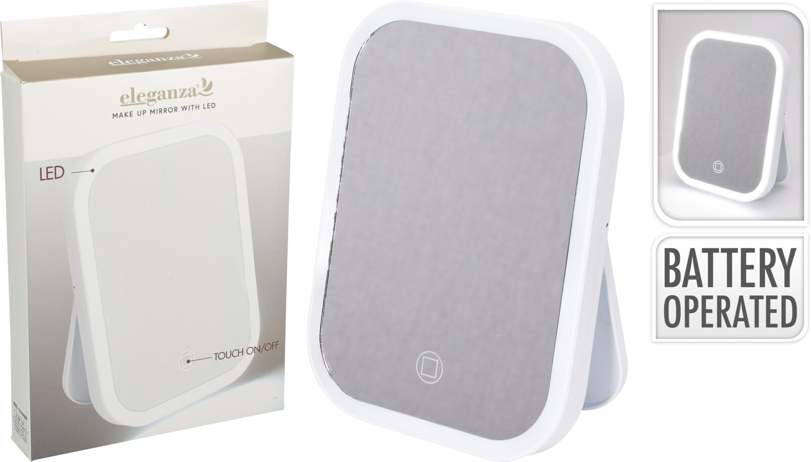 ELEGANZA MAKE-UP SPIEGEL LED 14X18 CM - 8721037584098 - 523613