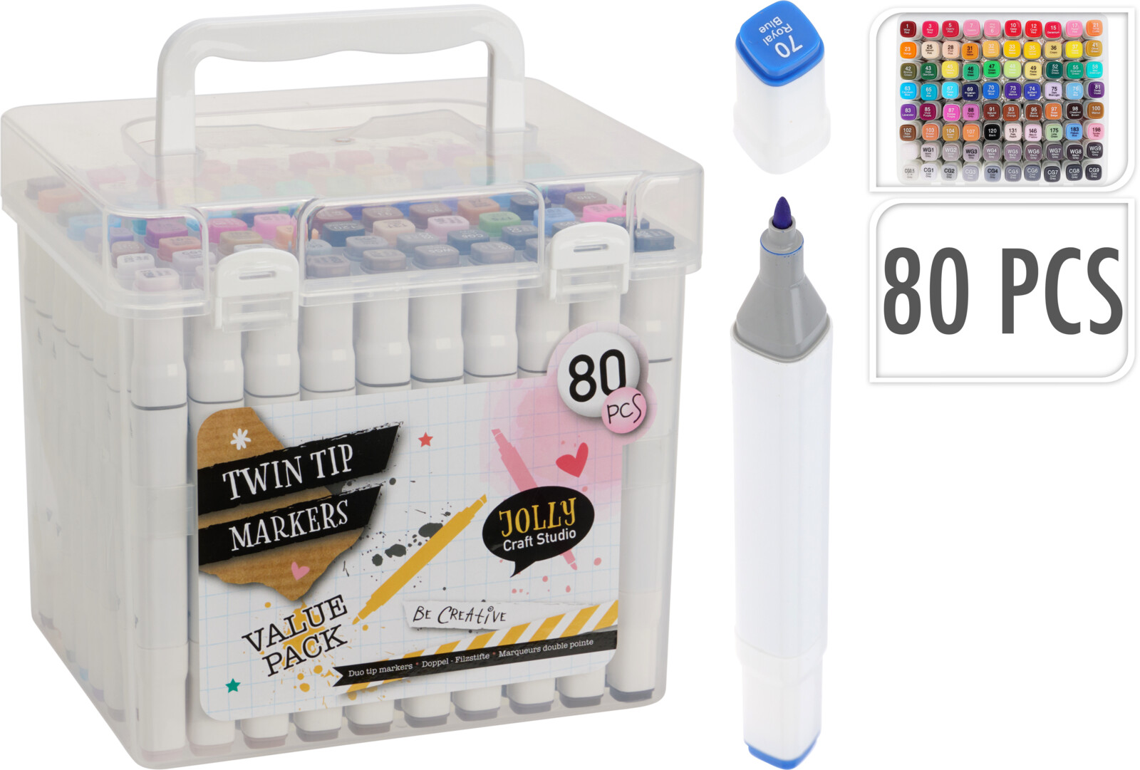 JOLLY VILTSTIFTEN MARKERS 80 STUKS - 8721037592901 - 517786