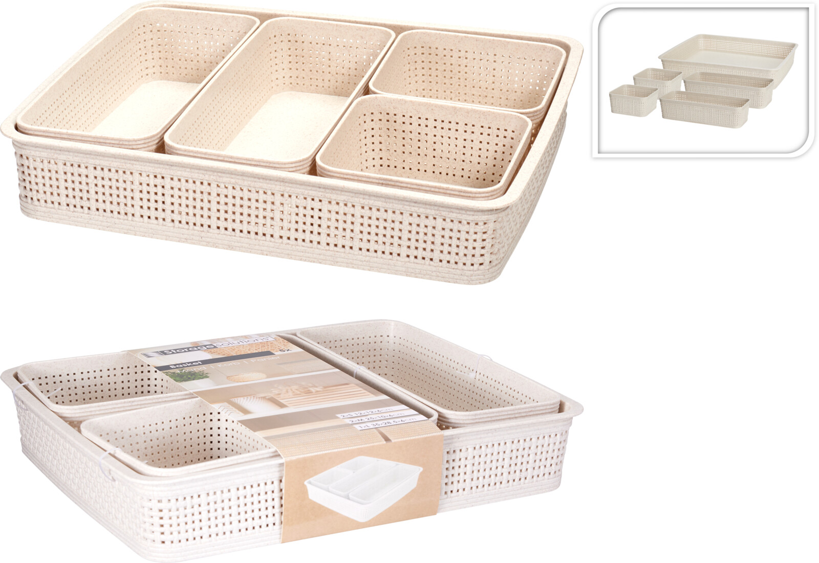 CURVER OPBERGMAND SET RATTAN  5 DELIG - 8721037600460 - 0010538748