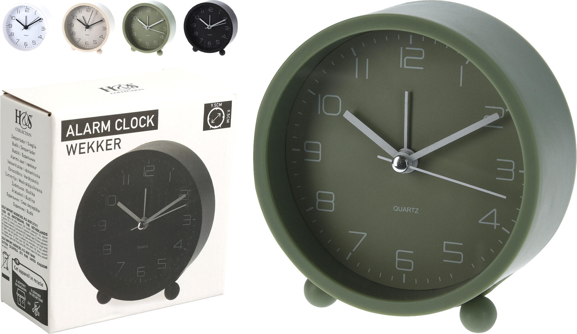WEKKER MET POOTJES 9,5 CM  ASSORTI KLEUR - 8721037987523 - 0010554540